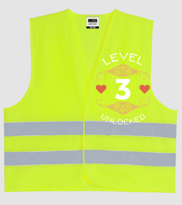 Level 3 Unlocked Gamer Birthday model galben neon pe tricou