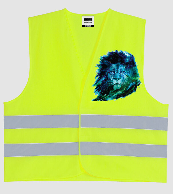 lion color splash model galben neon pe tricou