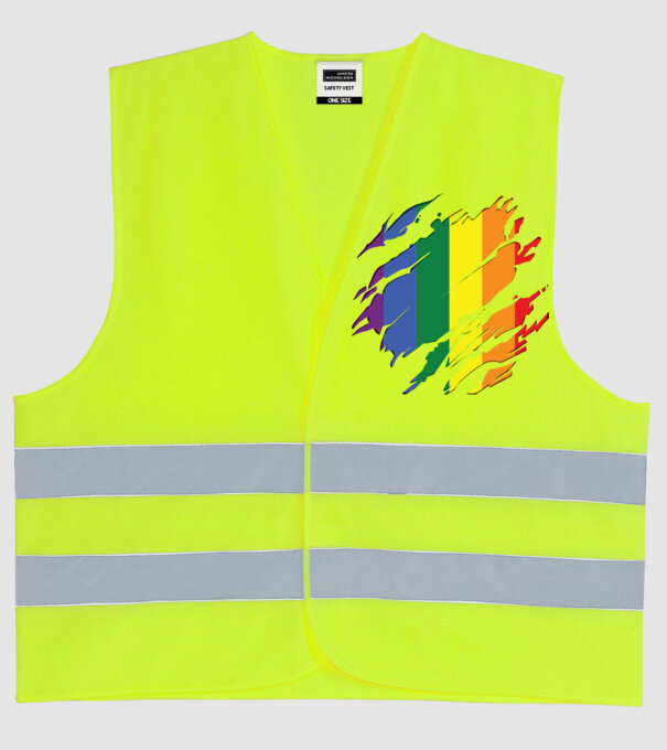Steag LGBTQ model galben neon pe tricou