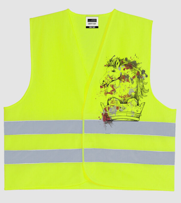 Coroană Cal - Șah model galben neon pe tricou