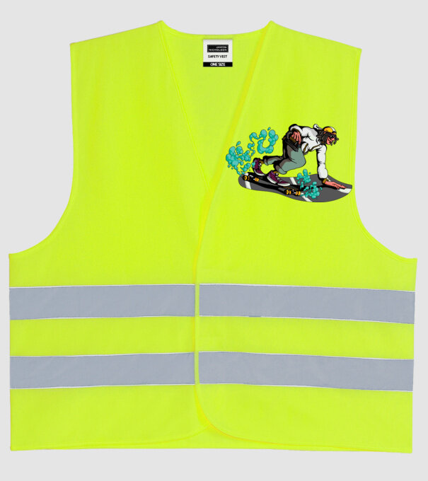 Longboard model galben neon pe tricou
