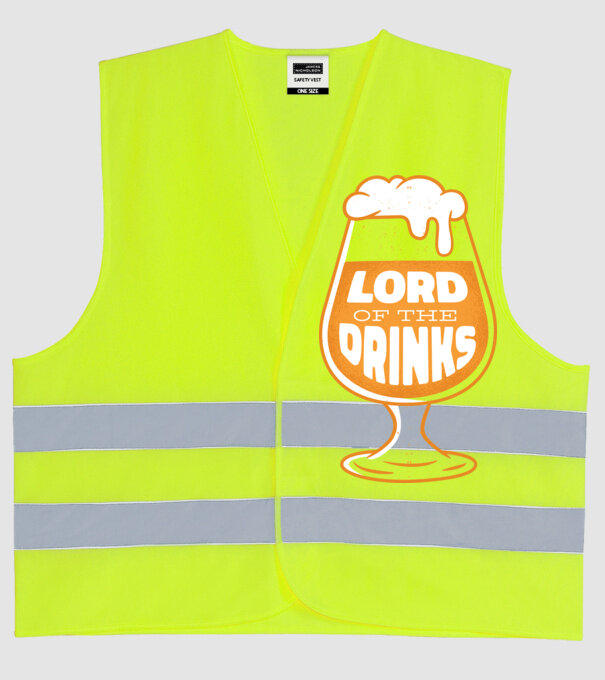Lord of the Drinks Bere model galben neon pe tricou