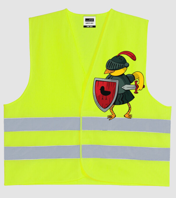 Cavaler Pasăre model galben neon pe tricou