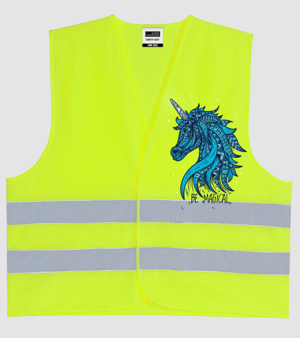 Unicorn magic model galben neon pe tricou