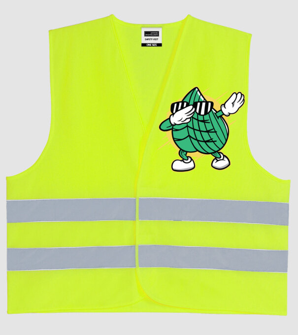 Frunză DAB cărți de joc maghiare model galben neon pe tricou