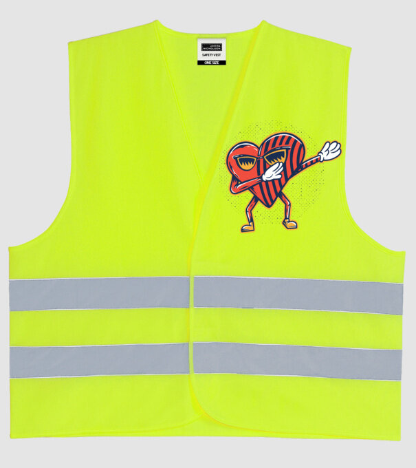 Inimă DAB cărți de joc maghiare model galben neon pe tricou