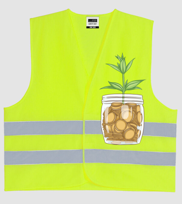 Plantă pușculiță porcușor model galben neon pe tricou