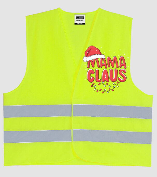 Mama Claus model galben neon pe tricou
