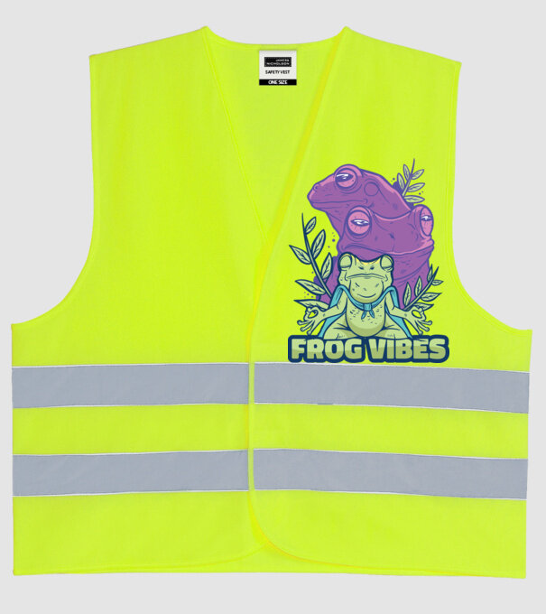 Broasca meditatoare model galben neon pe tricou