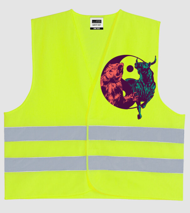Medve Bika Yin Yang model galben neon pe tricou