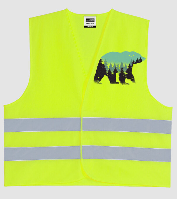 Urs pădure Natură tricou model galben neon pe tricou