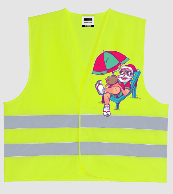 Moș Crăciun în Vacanță de vară tricou amuzant Crăciun model galben neon pe tricou