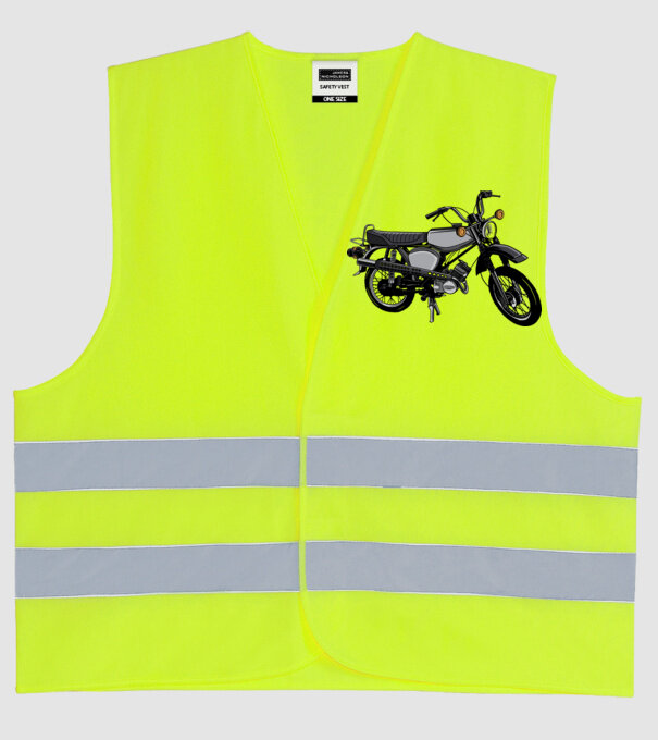 Motocicletă model galben neon pe tricou
