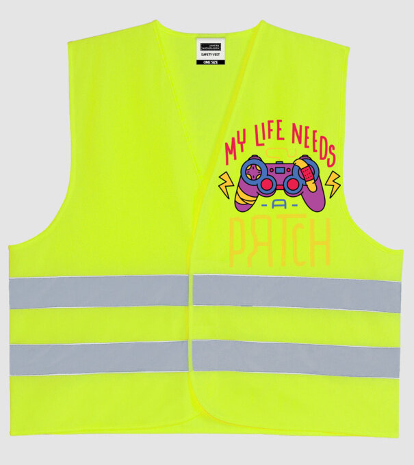My life needs a patch Gamer model galben neon pe tricou