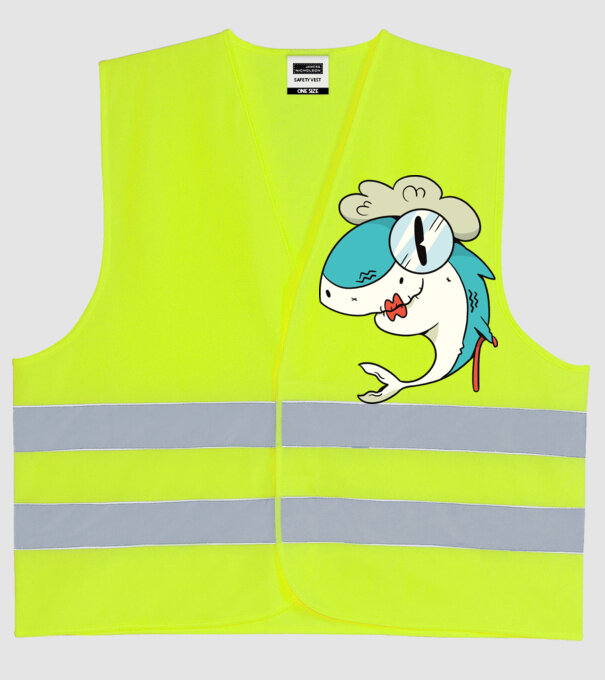 Bunică Rechin model galben neon pe tricou