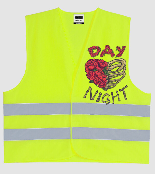 Zi vs. noapte model galben neon pe tricou