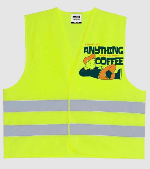 Nu pot fac nimic fără cafea model galben neon pe tricou
