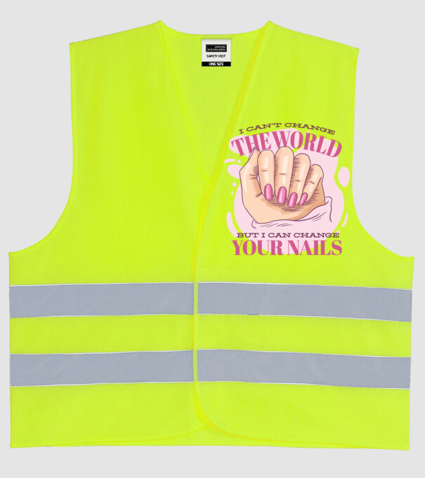 Nu pot face lumea mai bună, numai unghiile tale model galben neon pe tricou