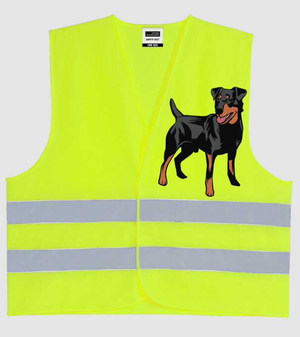 Câine de vânătoare german Terrier model galben neon pe tricou