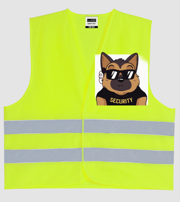 Ciobănesc german Security tricou amuzant cu Câine model galben neon pe tricou
