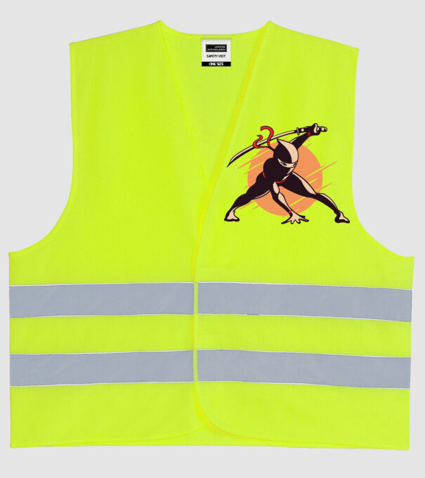 Ninja model galben neon pe tricou