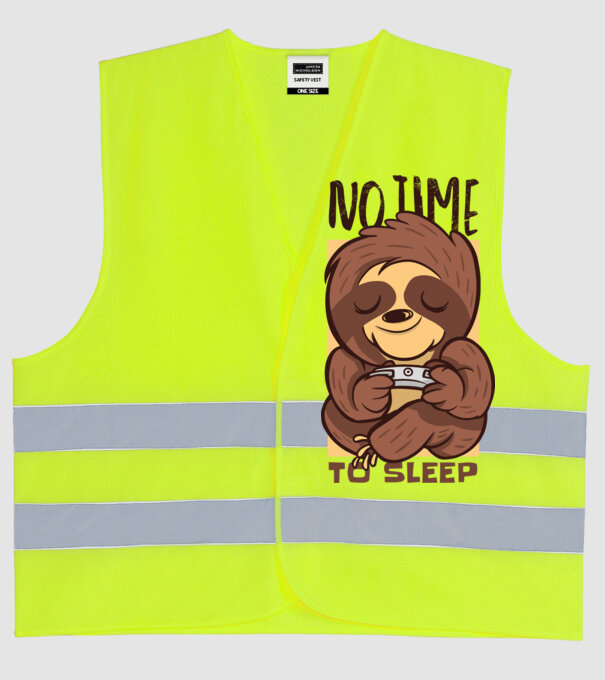 No time to sleep - Leneș drăguț model galben neon pe tricou