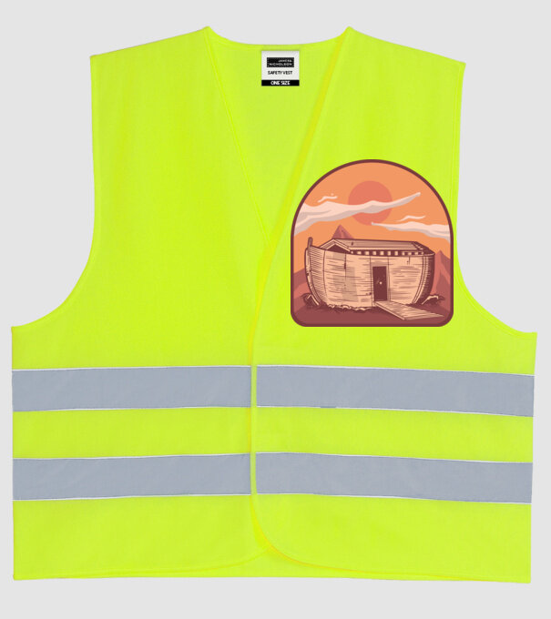 Arca lui Noe model galben neon pe tricou