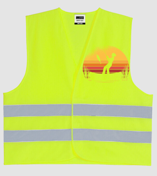 Femeie Pescar model galben neon pe tricou