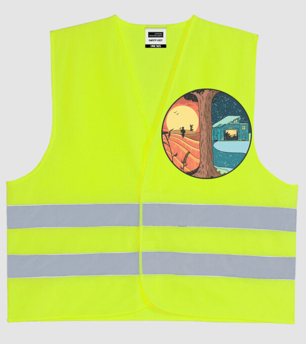 Vară vs iarnă model galben neon pe tricou