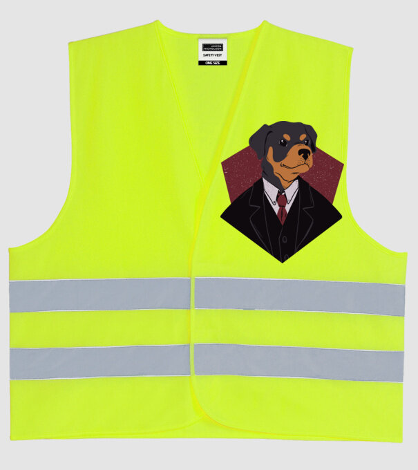 Câine în Costum model galben neon pe tricou