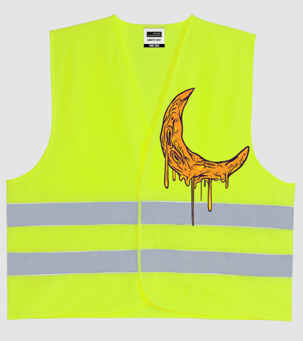 Luna topindu-se model galben neon pe tricou
