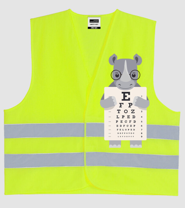 Examen oftalmologie rinocer model galben neon pe tricou