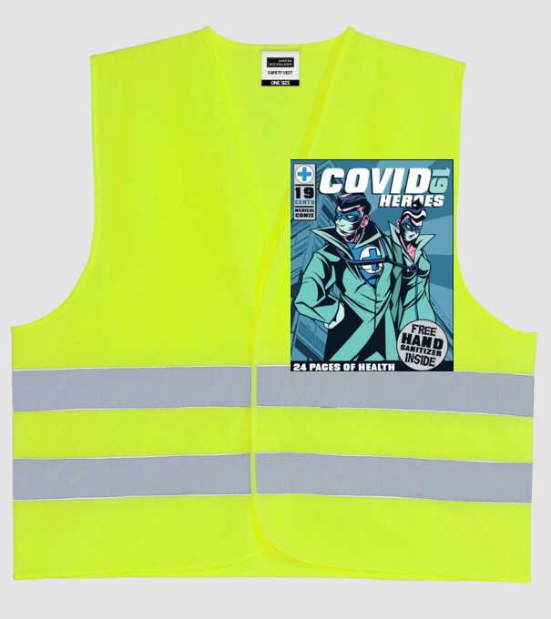 Medici Supereroi Benzi desenate model galben neon pe tricou