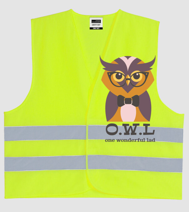 OWL - One wonderful Lad model galben neon pe tricou