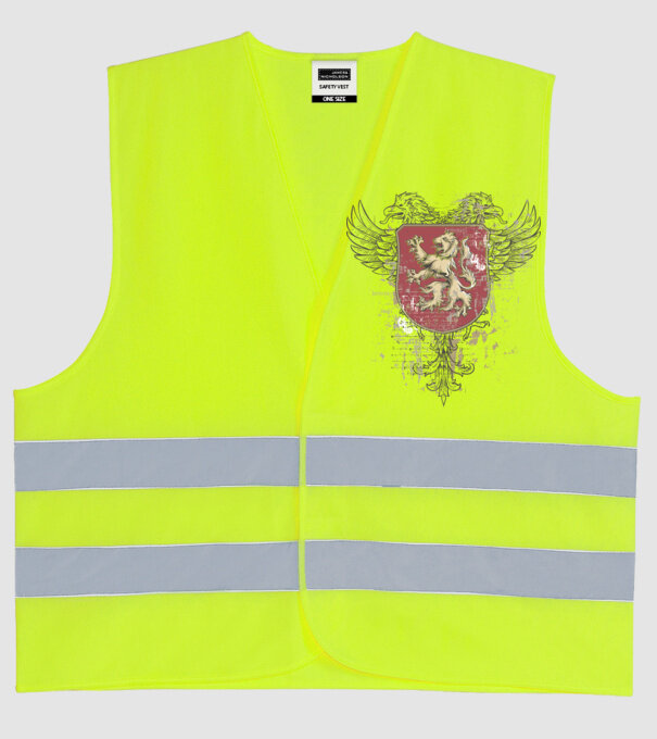 Scut - Leu model galben neon pe tricou