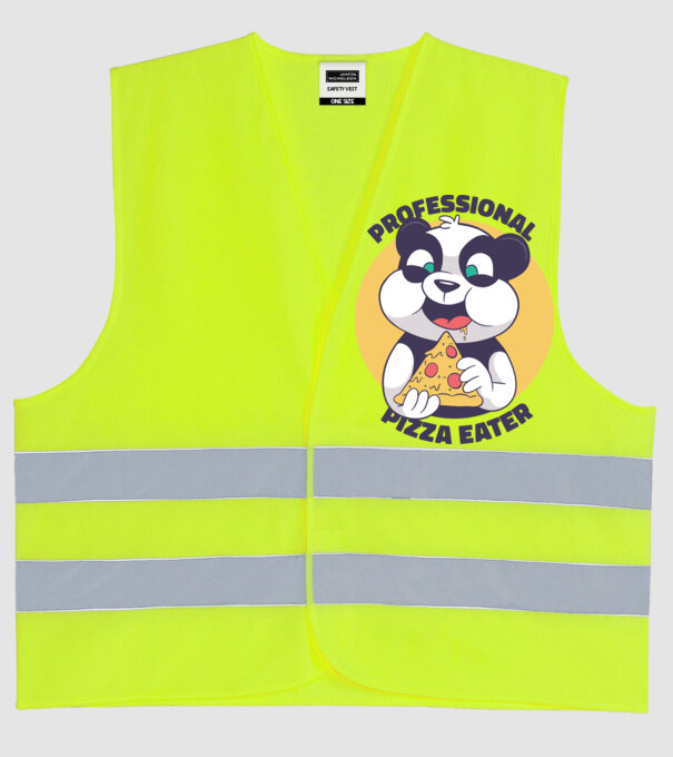 Panda Pizza model galben neon pe tricou