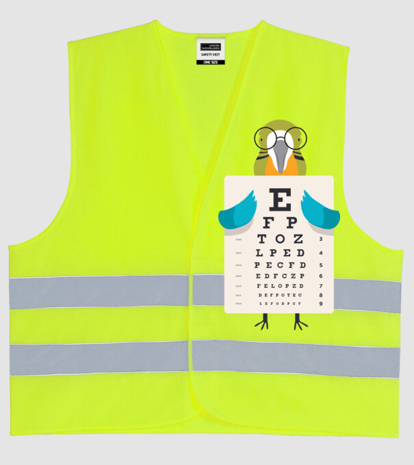 Oftalmolog papagal model galben neon pe tricou