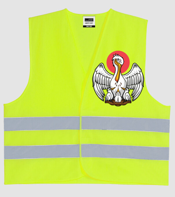Familie Pelican model galben neon pe tricou