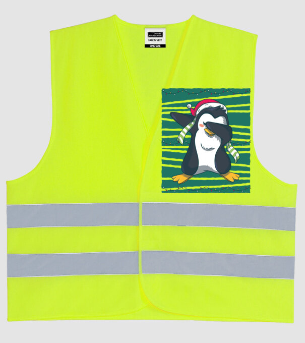 Pinguin DAB Crăciun model galben neon pe tricou