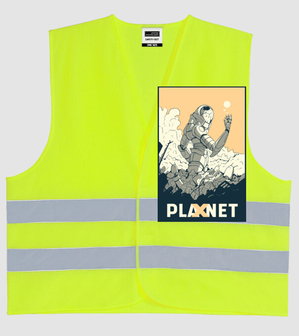 Planet X model galben neon pe tricou