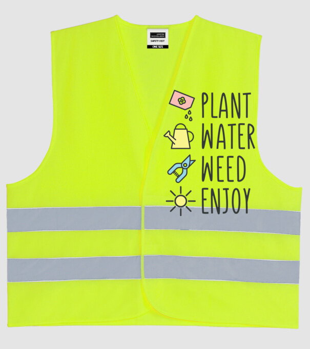 Plant Water Weed Enjoy model galben neon pe tricou