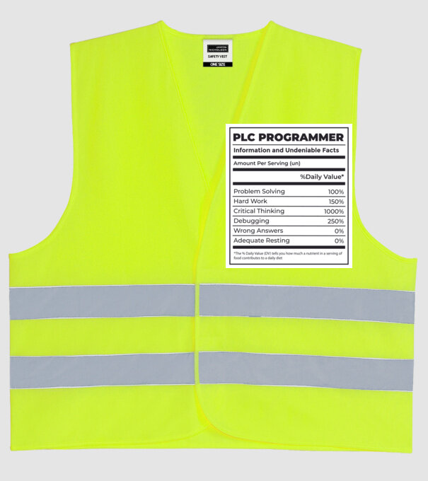 Programator PLC model galben neon pe tricou