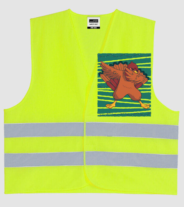 Curcan DAB Ziua Recunoștinței Thanksgiving model galben neon pe tricou
