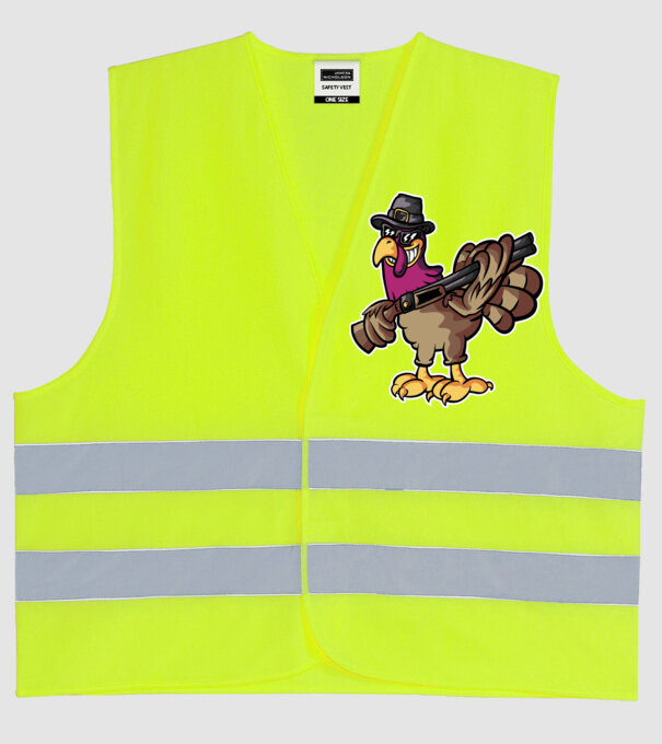 Shotgun Curcan model galben neon pe tricou