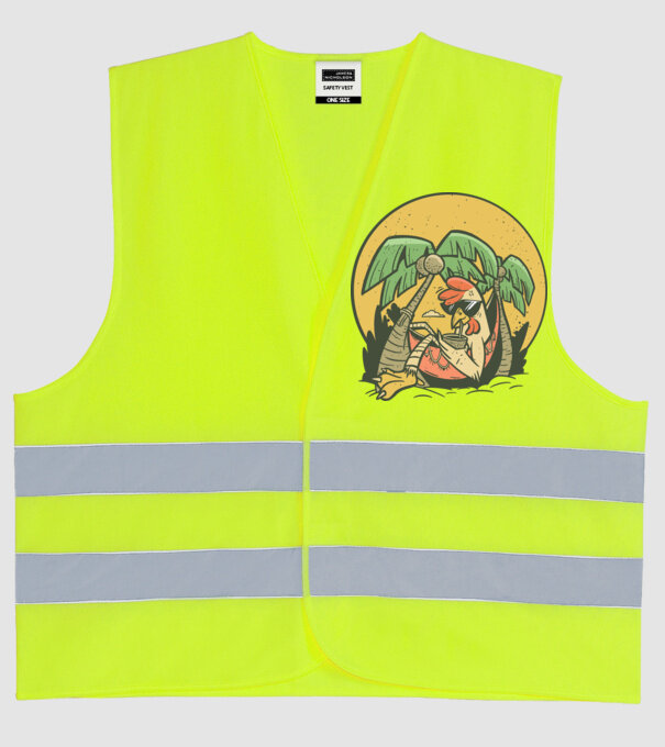 Pui relaxați model galben neon pe tricou