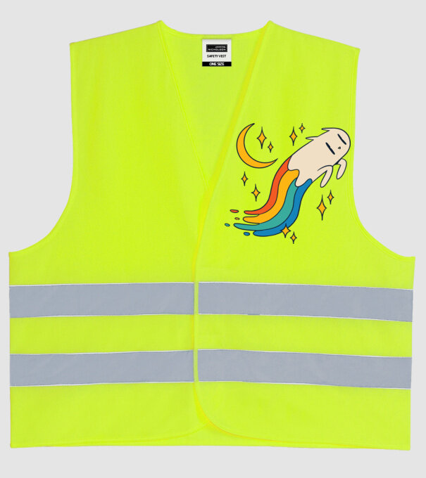 Pisoi zburător model galben neon pe tricou