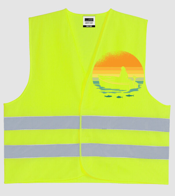 Retro cu Barcă model galben neon pe tricou