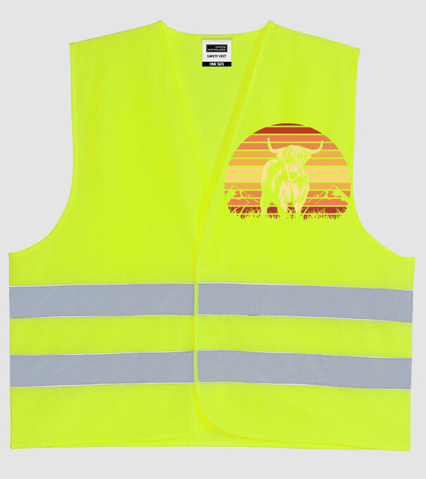 Vită Retro model galben neon pe tricou
