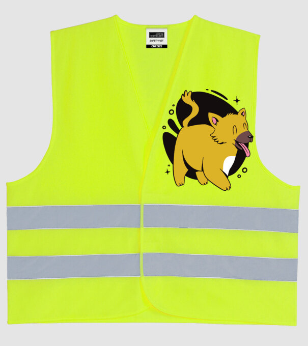 Vulpe model galben neon pe tricou