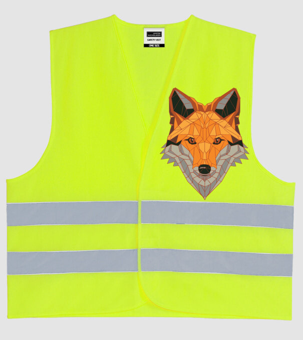 Cap de Vulpe model galben neon pe tricou